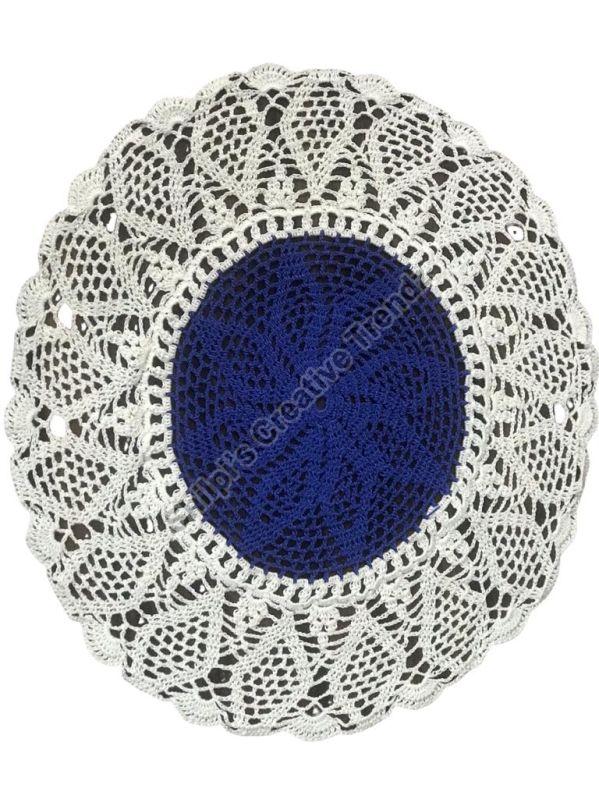 Blue Acrylic Thread Crochet Thalposh