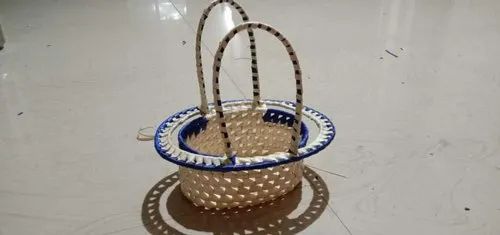 3X2 Inch Palm Leaf Double Handle Basket