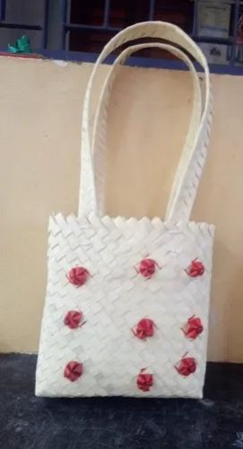 Palm Leaf White Handbag