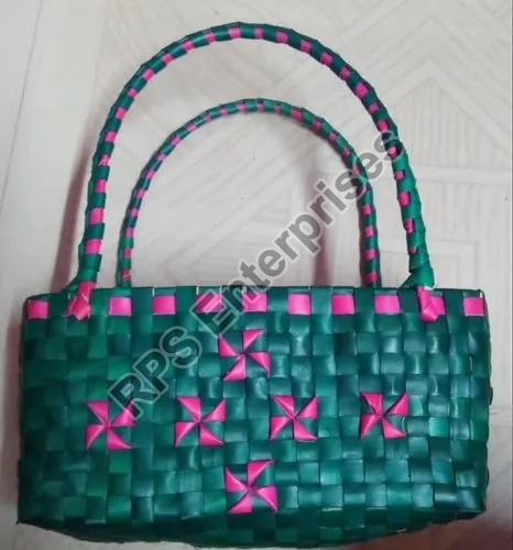 Palm Leaf Peacock Green Handbag