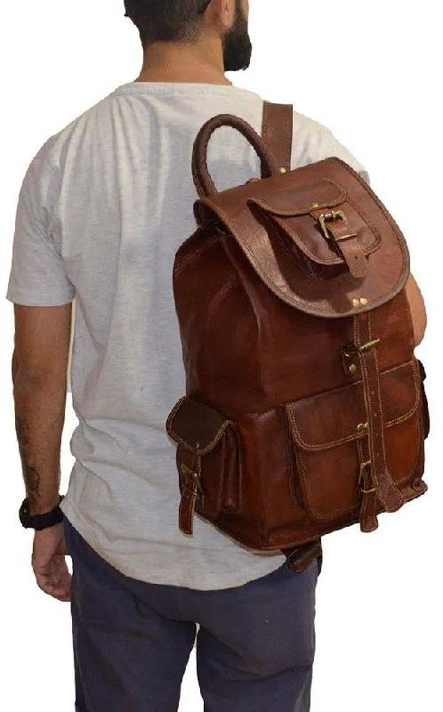 Leather Backpack Bag, Style : Zipper, Feature : Durable, Eco Friendly, Light Weight