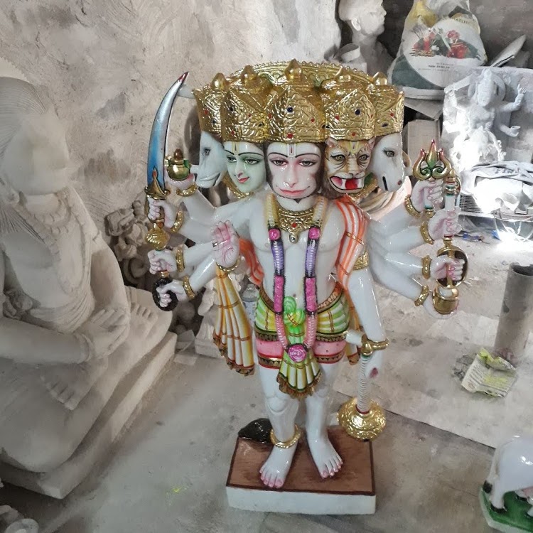 Marble Panchmukhi Hanuman Statue By Tarun Sharma Moorti Art From Alwar Rajasthan Id