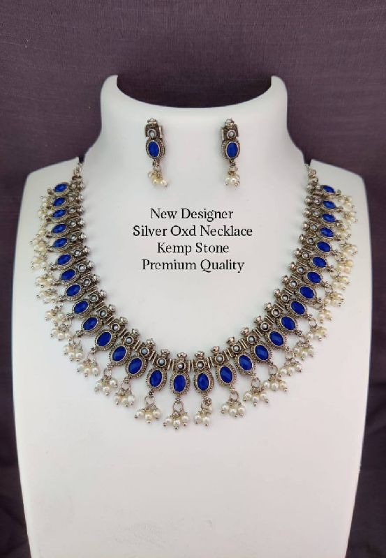 Silver Oxidised Necklace Set