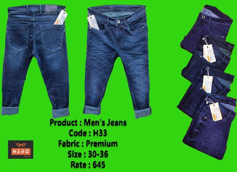  fade h 33 men jeans, Size : 30-36