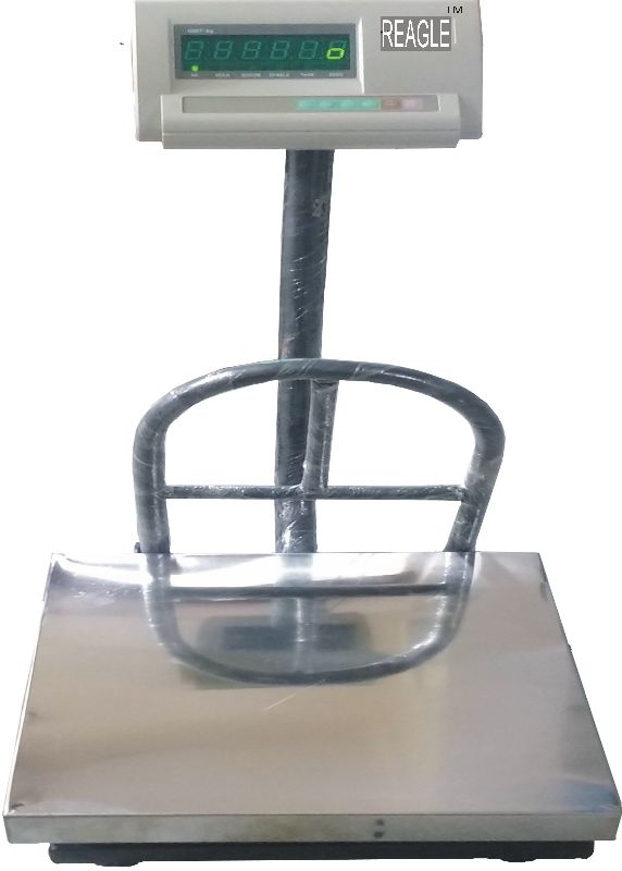 Electric Stainless Steel WEIGHING PLATFORM 100KG, Size : 400x400 Mm