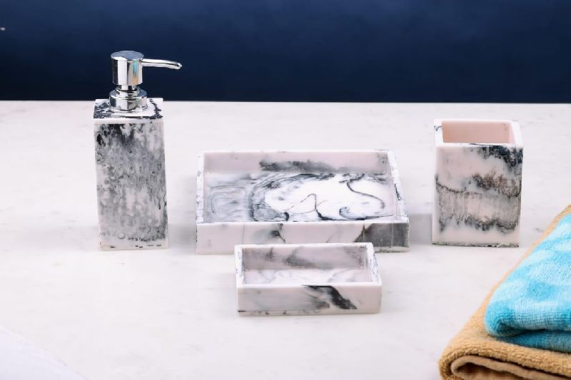  Polished Resinic Resin Bathroom Set, for Decoration, Feature : Colorful Printed