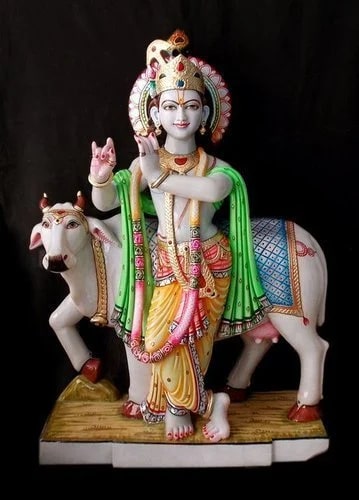 Marble Gau Gopal Statue