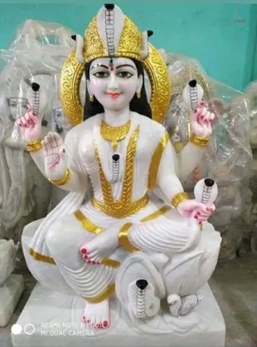 Polished Marble Mansa Mata Statue, for Temple, Home, Size : Standard