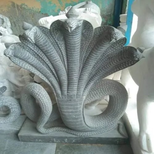 Polished Marble Naag Devta Statue, for Shiny, Dust Resistance, Pattern : Carved