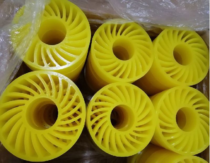 Yellow PU Polyurethane No Crush Wheels, for Packaging Industries, Size : 8 inch