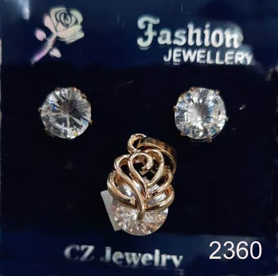 Gold plated AD rose  pendant set