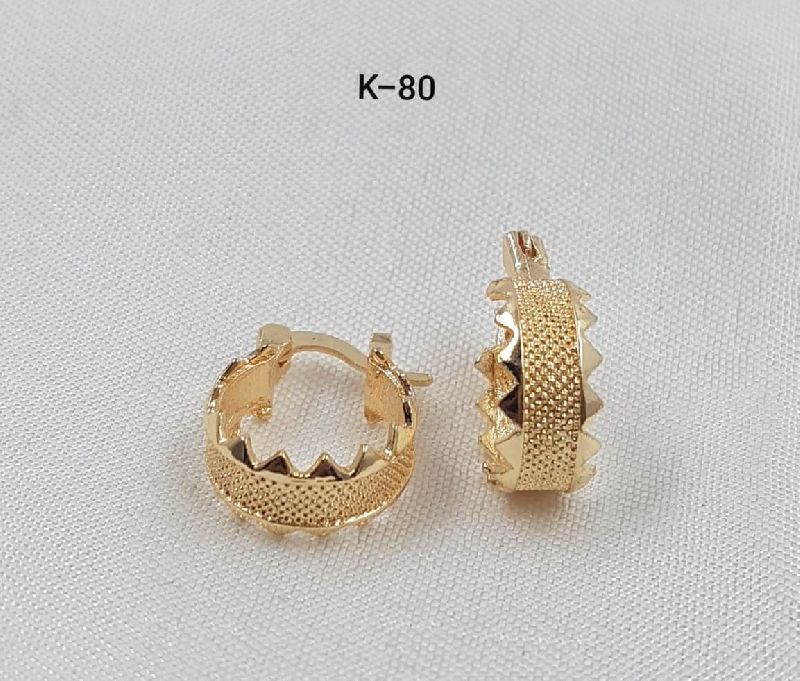 Regaliaz Polished Gold plated bali earrings, Style : Common