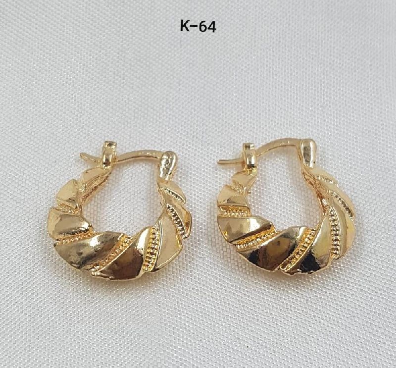 Gold plated bali earrings k64