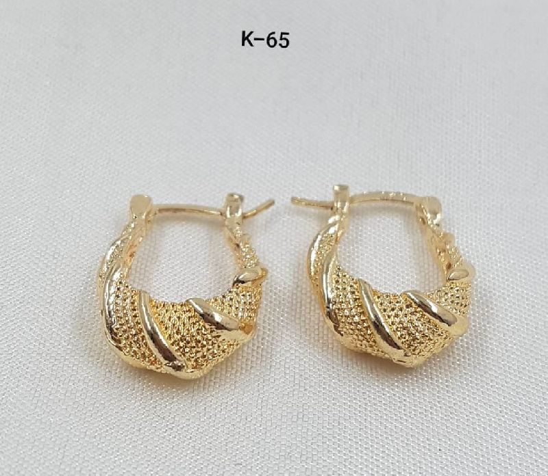 Gold plated bali earrings k65, Style : Common