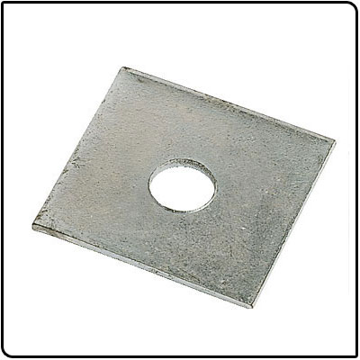 Silver Carbon Steel Square Washer, for Industrial, Feature : High Tensile, High Quality