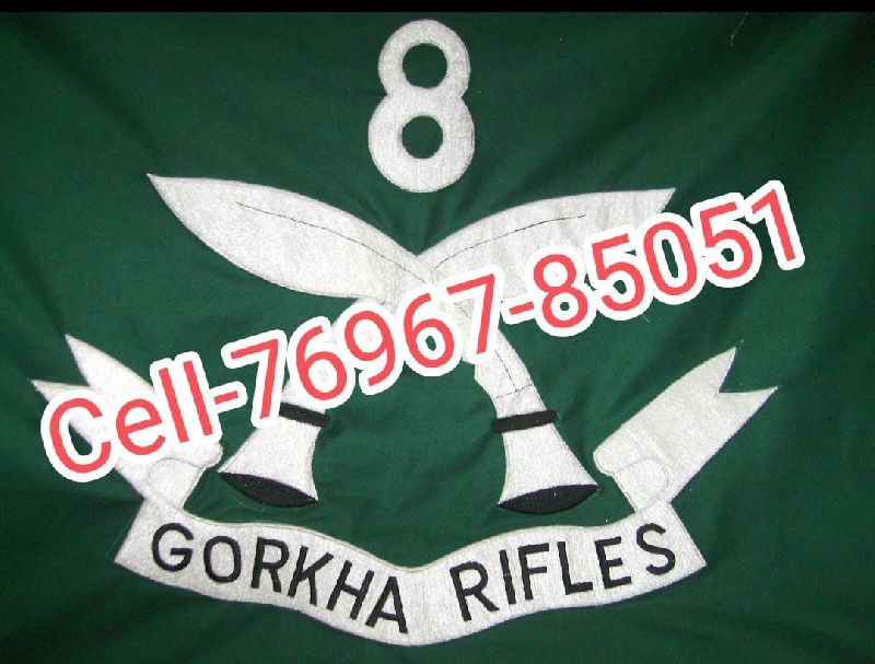 Gorkha Rifles Flag, for General Use, Promotions, Size : 0.5x04Ft, 15x10Ft, 3x2Ft