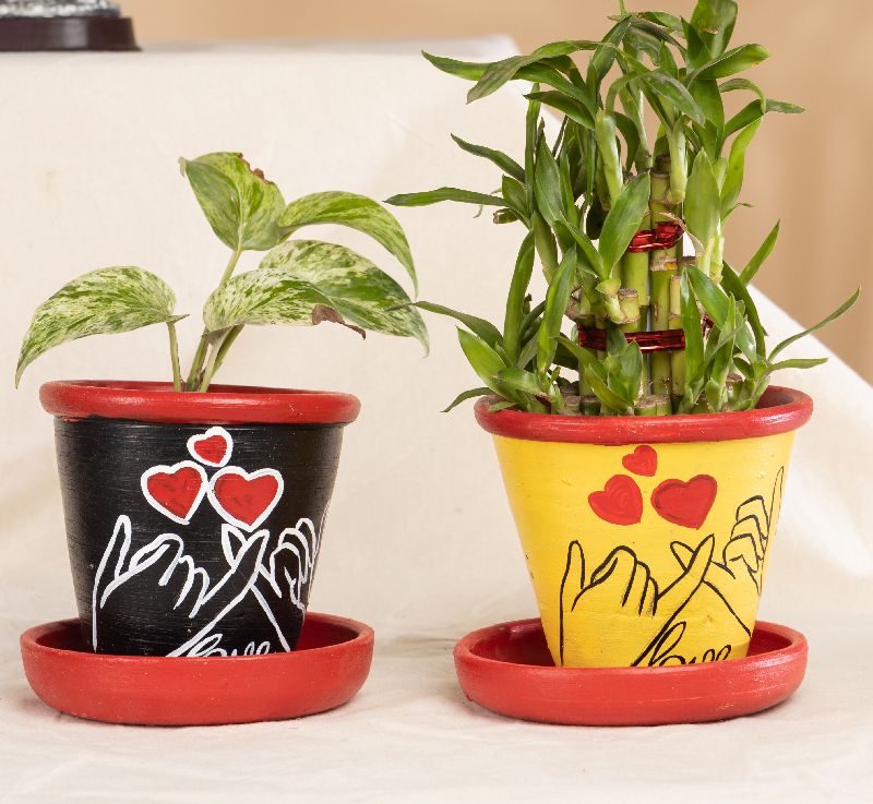 valentine painted planter