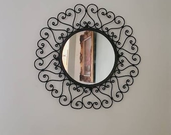 Black Metal Decorative Wall Mirror