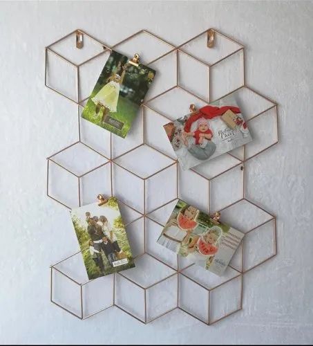 Hexagon Shape Metal Photo Frame, for Stylish Look, Elegant Design, Pattern : Plain