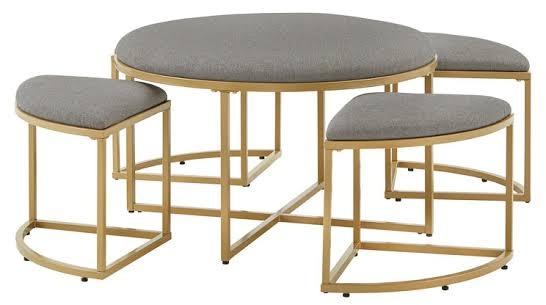 Modern Metal Table Stool Set