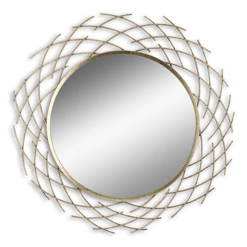Coated Glass Starburst Metal Wall Mirror, for Home, Office, Gifting, Restaurant, Shape : Round
