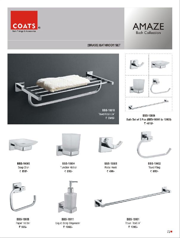 Stainless Steel Amaze Bath Collection, for Bathroom Fittings, Color : Silver