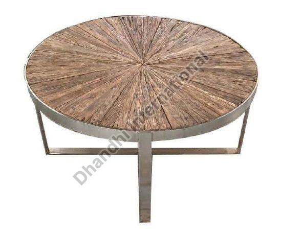 Round Polished DI-0020 Coffee Table, for Hotel, Home, Size : 32x18 Inch