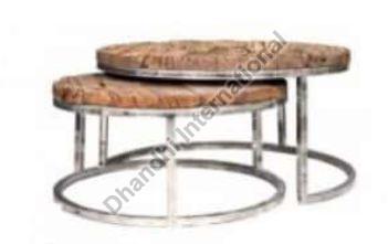 Round Glossy DI-0030 Coffee Table, for Hotel, Home, Size : 36x18 Inch