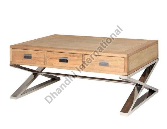 Rectangular Glossy DI-0034 Coffee Table, for Home, Size : 50x30x18 Inch