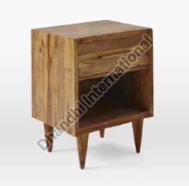 Square Wooden DI-0409 Bedside Table, for Hotel, Home, Pattern : Plain