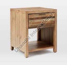 Square Wooden DI-0410 Bedside Table, for Hotel, Home, Pattern : Plain
