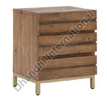 Square Wooden DI-0413 Bedside Table, for Hotel, Home, Pattern : Plain