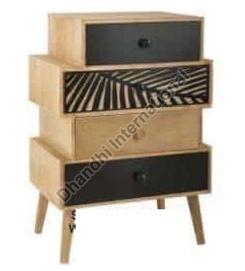 Rectangular Wooden DI-0415 Bedside Table, for Hotel, Home, Size : 16x14x18 Inch