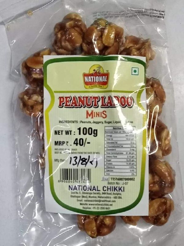 National Peanut Ladoo Minis, Packaging Type : Pouch