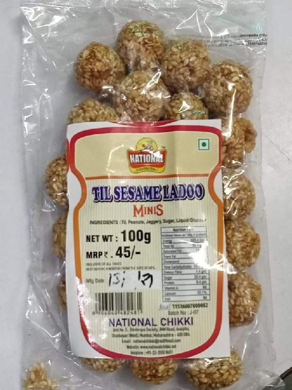 National Til Sesame Ladoo Minis, Packaging Type : Pastic Packet