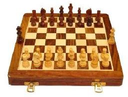 Square 10 Inch Wooden Magnetic Chess Board, Color : Brown