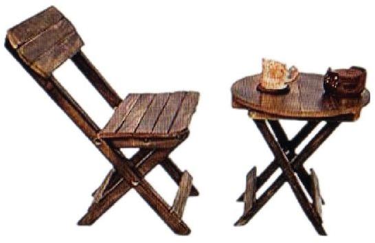 Assam Teak wood foldable coffee table chair