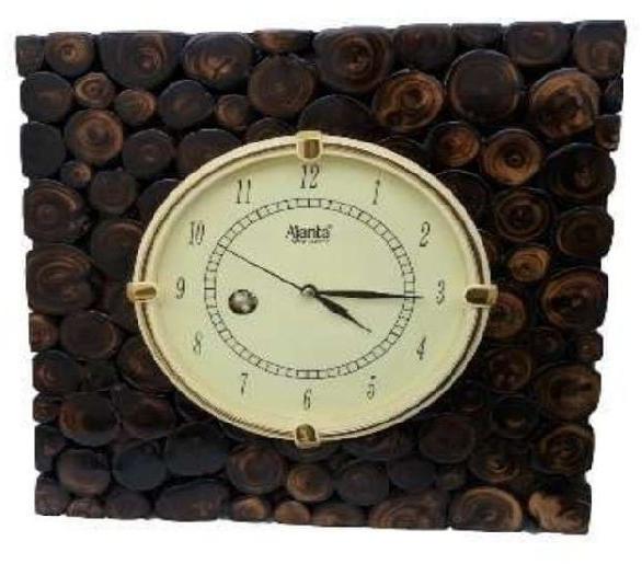Square Wooden Wall Clock, Packaging Type : Paper Box