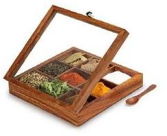 wooden spice box