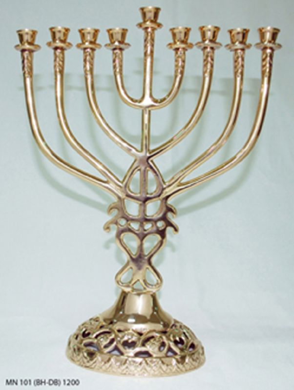 Brass Polished menorah, Size : 33 cm height