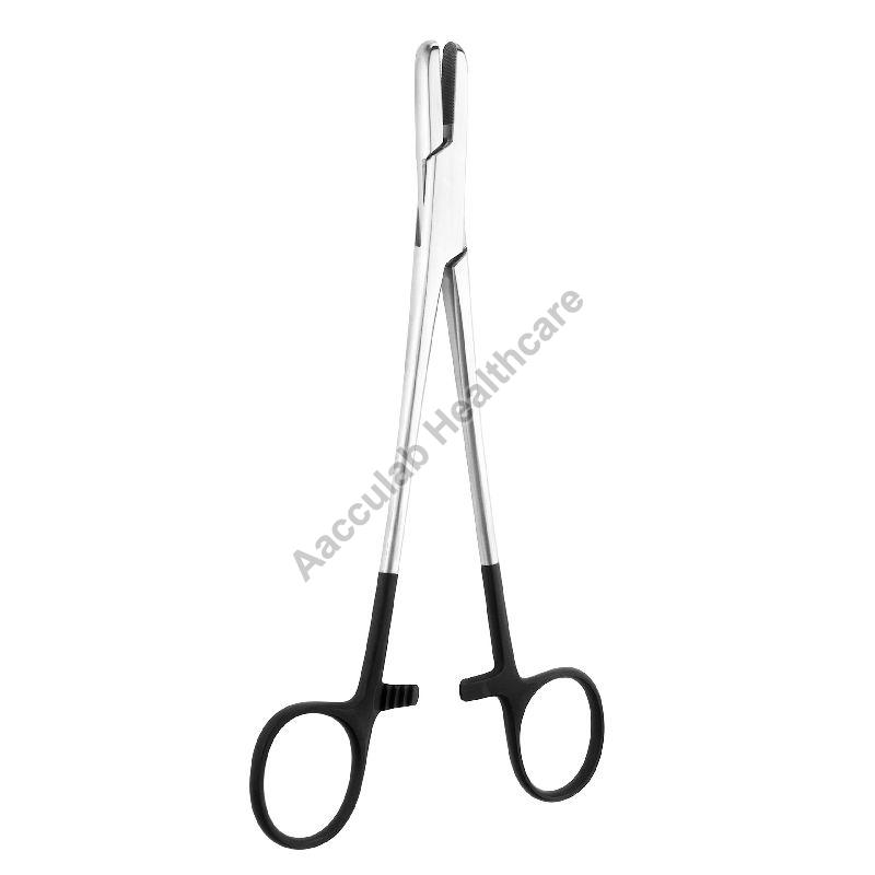Polished Stainless Steel Berry Needle Holder, for Clinic, Hospital, Length : 200mm
