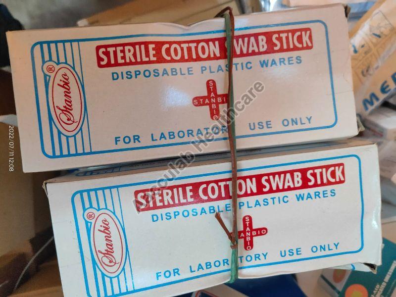 Sterile Cotton Swab Stick, for Clinic, Hospital, Length : 3-4inch