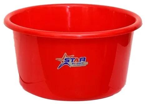 Round 50L Red Plastic Tub, for Household