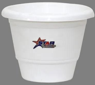 Star Products Round White Plastic Planter