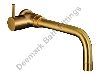 Wall Mounted Brushed Gold Long Body Basin Mixer