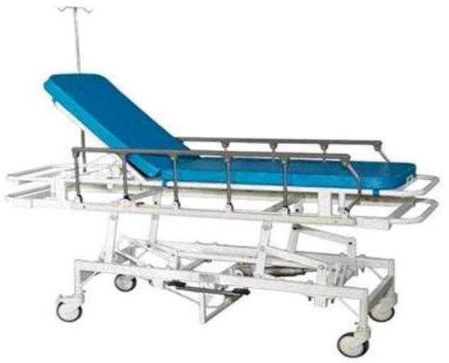 Powder Coated Metal Emergency Recovery Trolley, for Hospital, Shape : Rectangular