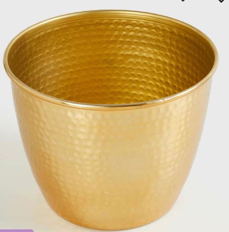 Polished Plain Brass Flower Pot, Size : 8 INCHES