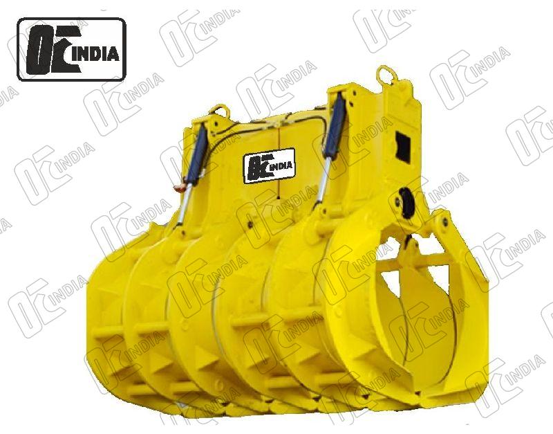 Round Polished Brass Hydraulic Opening Grab Bucket, for Industrial, Color : Yellow