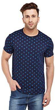 Printed Cotton Mens Round Neck T-Shirt, Size : L