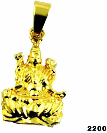 Brass micro gold plated lakshmi pendant, Occasion : Part Wear